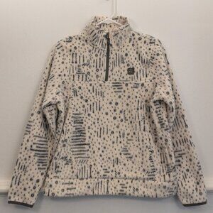 Billabong White and Gray Geometric Hoodie